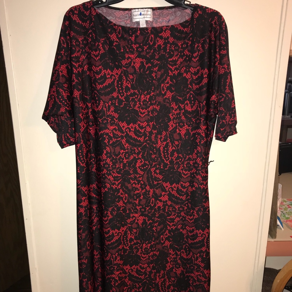Red and black dress